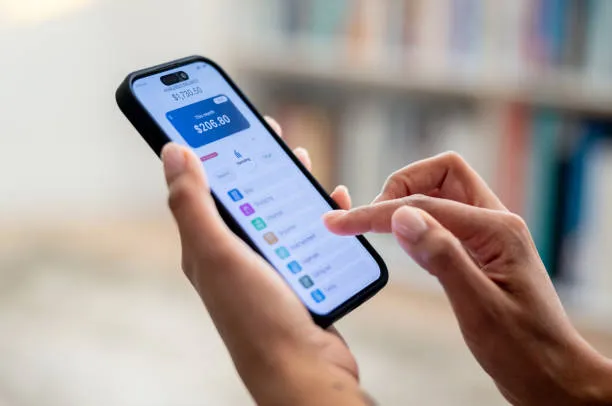 Fintech app being used on a smartphone